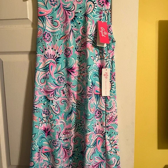Aryeh Multicolor Floral Dress. SPF 50, pockets, NWT size S.  Great fabric - Picture 2 of 7